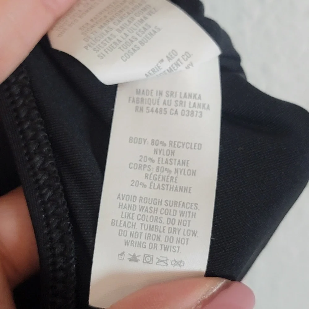 Aerie Womens XL Black Lace Up Front and Back One Piece Swimsuit Vacation Cruise